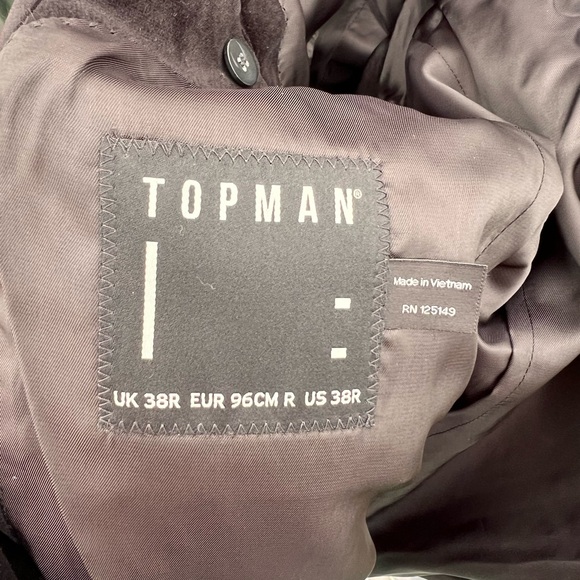 Top man Black Suede Suit Jacket - Picture 4 of 6